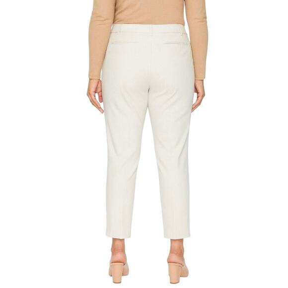 Roz & Ali Dressbarn Ankle Crop Pants Slim Fit Mid Rise Cream Women’s Size 12 - Picture 2 of 11